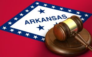 Arkansas Flag with Gavel