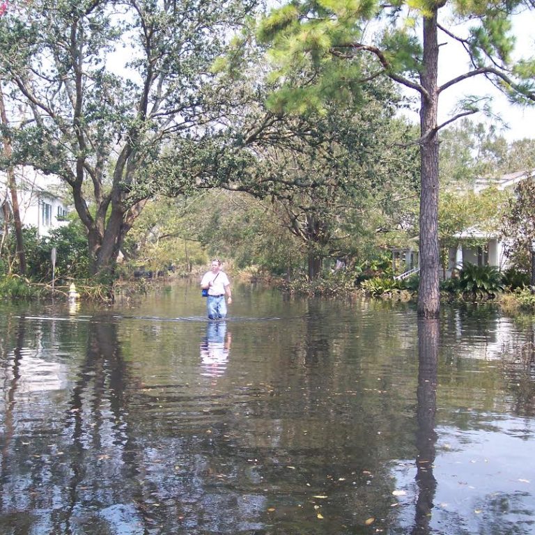 Walking In Flooded New Orleans