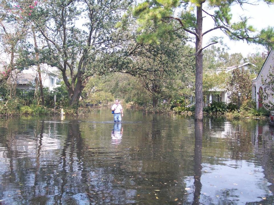 Walking In Flooded New Orleans