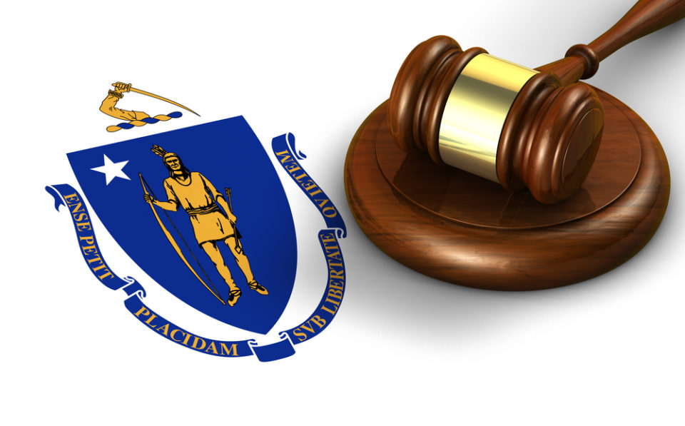 Massachusetts Flag and Gavel