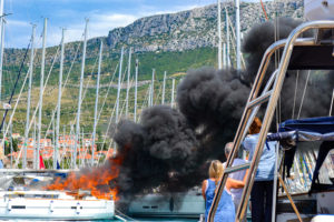 Marina Boat Storage Fire