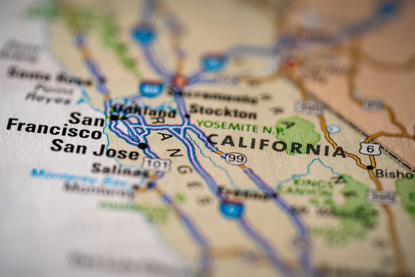 View,Of,California,State,In,The,United,States,On,Map.